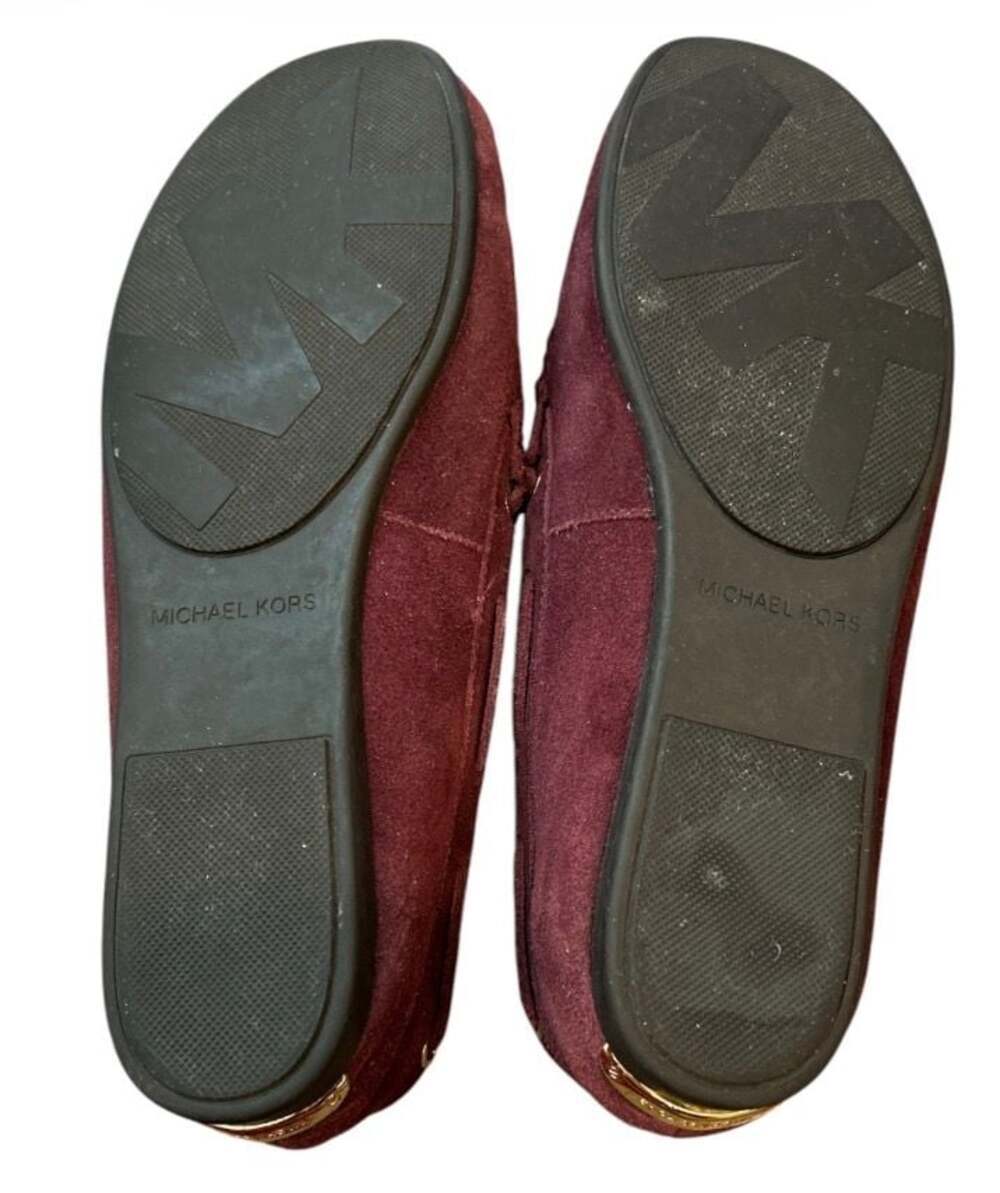 Michael Kors Sutton Moccasin Loafers Suede Oxblood Size 8M - Picture 6 of 7